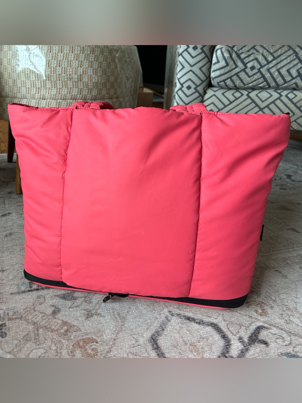 CALPAK Puffy Tote Bag – Bright Coral Pink – EXCELLENT Condition
